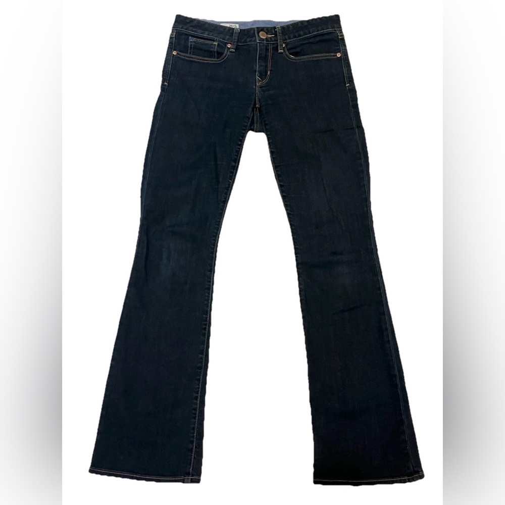 Gap 1969 Low Rise Bootcut Curvy Dark Blue Jeans w/ Gold Stitching, Size 26/2r